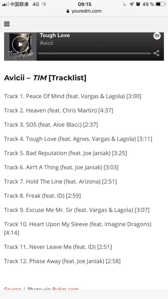 avicii true album tracklist